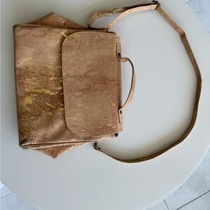 Elegant Tan and Gold Women's Bag